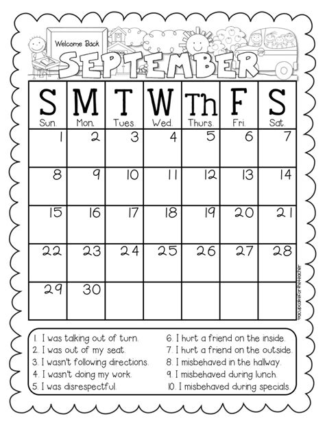 7 Best Images Of Behavior Calendar Printable Weekly Behavior Chart