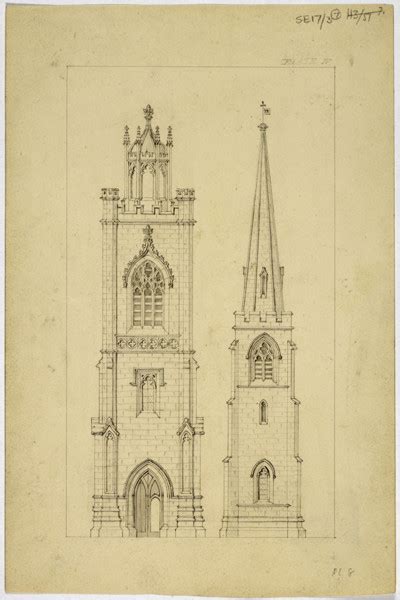 Development Of English Gothic Architecture Elevations Of Towers Riba Pix