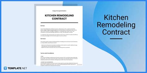 How To Makecreate A Kitchen Remodeling Contract Templates Examples