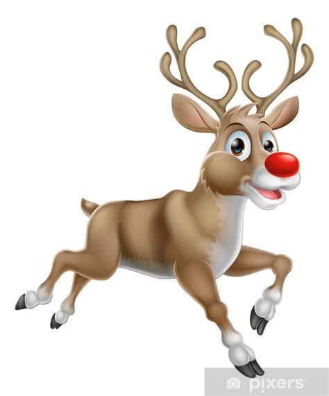 Donald duck and minnie mouse. Christmas Cartoon Reindeer Sticker • Pixers® - We live to ...