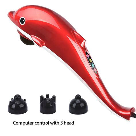 portable electric dolphin massager full body shiatsu massager vibration infrared stick roller