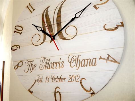 Personalized Large Wall Clock Oversized Wedding Stained Etsy
