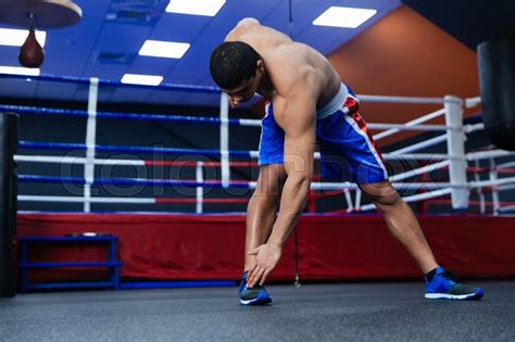 Boxer Doing Warm Up Exercises Near Stock Image Colourbox
