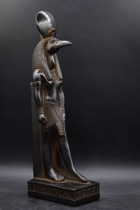 Egyptian Statue Of Thoth Ancient Egyptian God Of Wisdom Black Made In Egypt Br