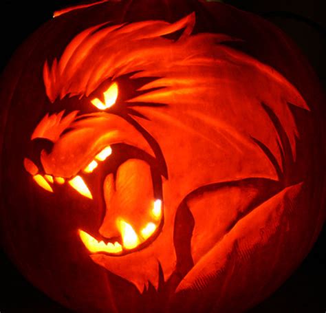 Roaring Lion Pumpkin Carving