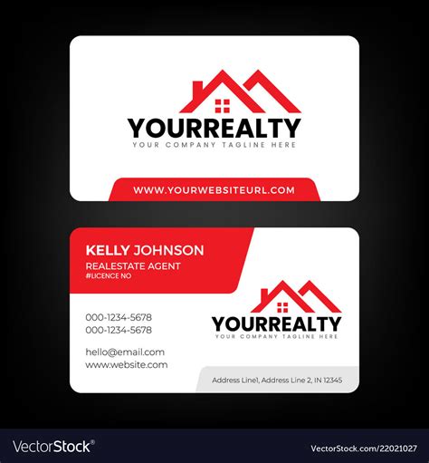 Real Estate Business Card And Logo Template Vector Image