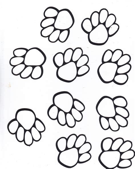 Dog Paw Print Outline Sketch Coloring Page