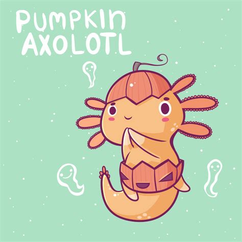 Artstation Halloween Axolotl The Pumpkin