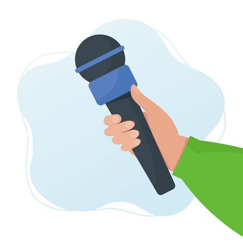 Hand Holding The Microphone Flat Design Vector Illustration Live News