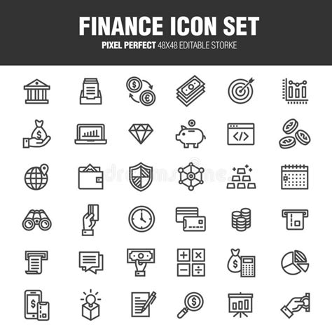Finance Icon Set 36 Stock Vector Illustration Of Agreement 142784583