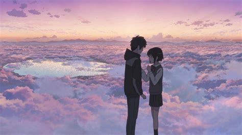 Download Anime Couple Clouds Love Aesthetic Wallpaper