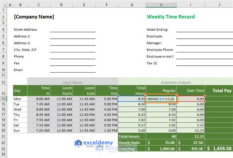 Excel Formula For Overtime Over 40 Hours With Free Template