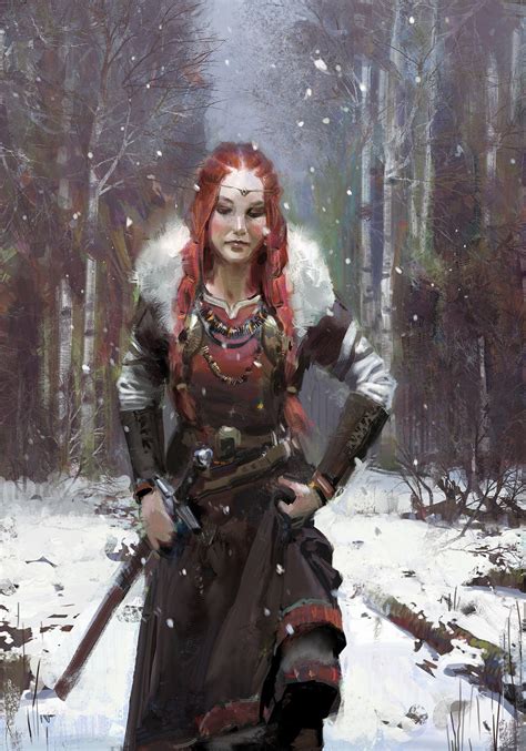 A Viking Character First Snow By John Wallin Liberto Viking