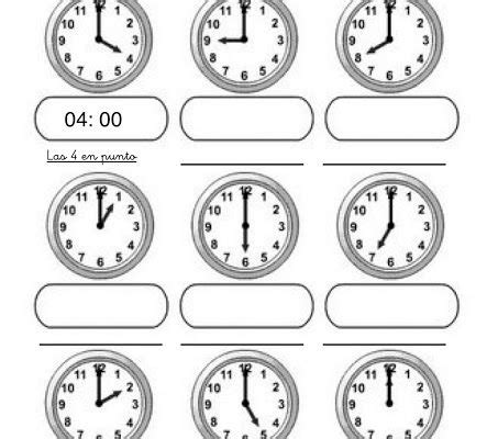 A hora foi originalmente definida no egito como um 24 avos de um dia, baseado no sistema de exemplo duma lista de horas diárias: Aprende las horas del reloj y colorea - Dibujos para colorear