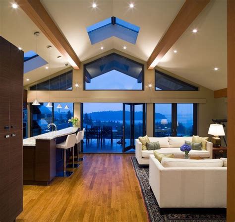 Modern House Featuring A Vaulted Ceiling In 2020 Vaulted Living Rooms