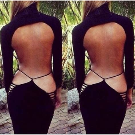 sexy turtle neck long sleeve backless bodycon solid color dress for women black sexy turtle