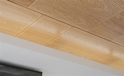 So the end result is impressive. Perforated timber panels | Suspended ceiling, Acoustic ...
