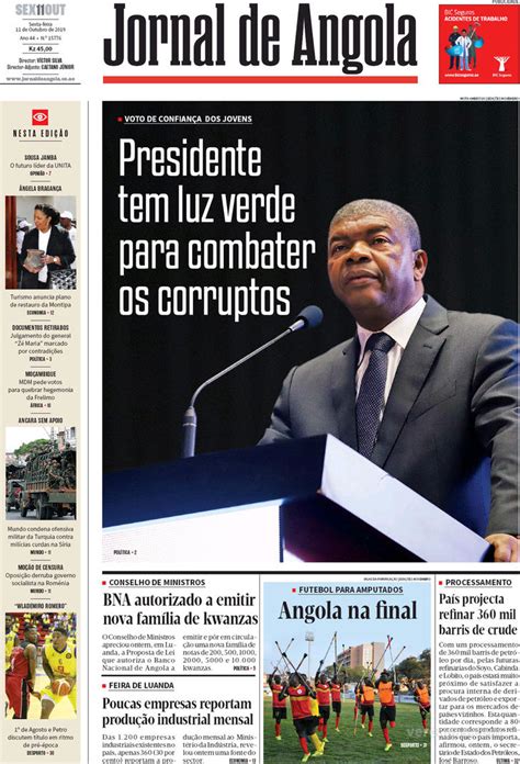 Jornal De Angola Sexta 11 De Outubro De 2019