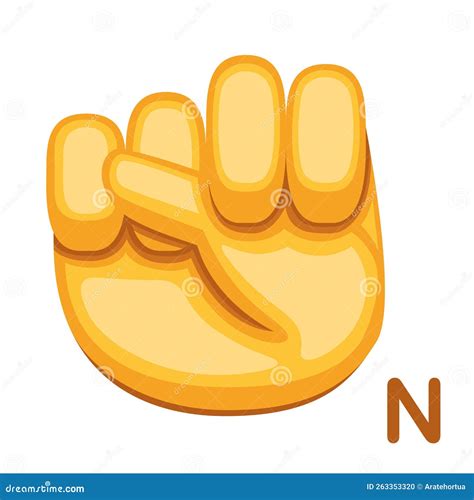 Vector Sign Language Icon Letter N Stock Vector Illustration Of