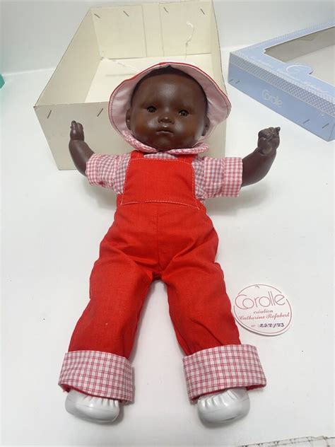 Vintage Corolle Catherine Refabert Doll 15” African American Red Bibs Ebay