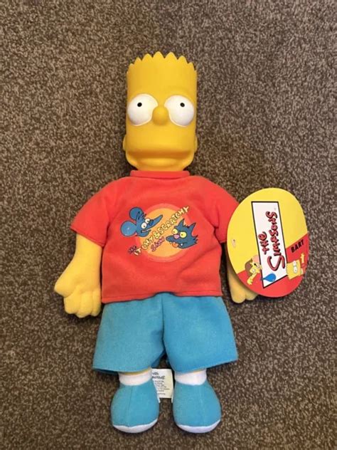 The Simpsons Bart Simpson Plush 14” Toy 1998 Itchy And Scratchy T Shirt With Tag £2399 Picclick Uk