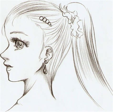 Notice how the split in the middle of the hair turns into two large separated points. Side View Face by Nyra992 on DeviantArt