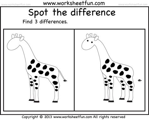 Spot The Difference 7 Worksheets Free Printable