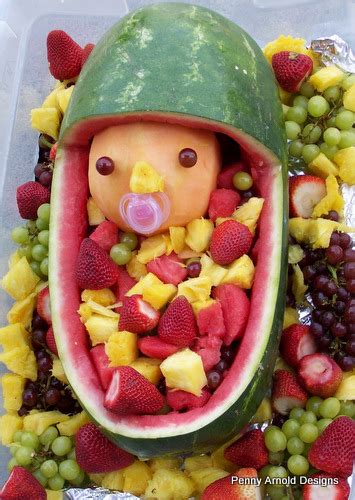 This is a great baby shower food idea because it is also a table. Watermelon Baby Shower Fruit Bowl, Beauty and the Beast ...