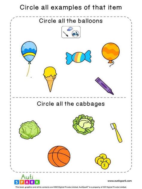 Circle The Objects Worksheet 07 Free Sorting Autispark