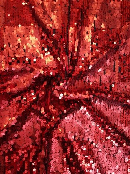 Showtime Fabric All Over Stitched Sequins Mesh Red Blocks Seq63 Rd