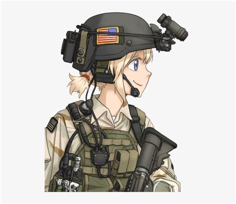 Soldier Mercenary Weapon Military Profession Anime Operator Chan