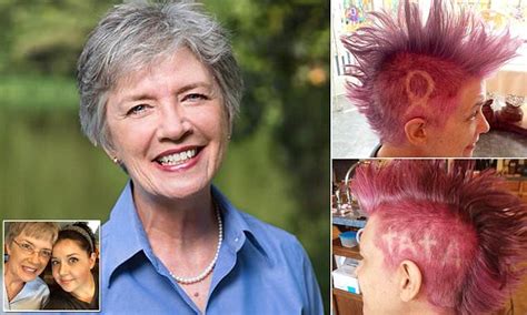 Mother With Breast Cancer Shaves Her Hair Into A Bright Pink Mohawk