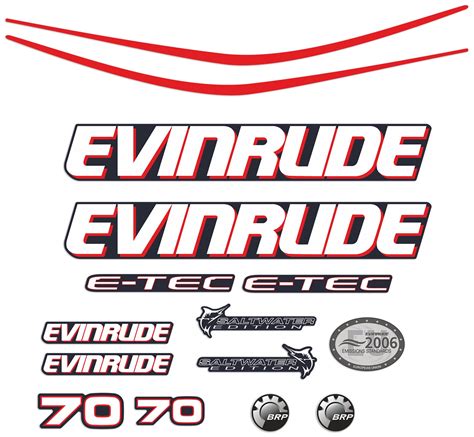 Evinrude 70hp E Tec Outboard Engine Decals Sticker Set Etsy