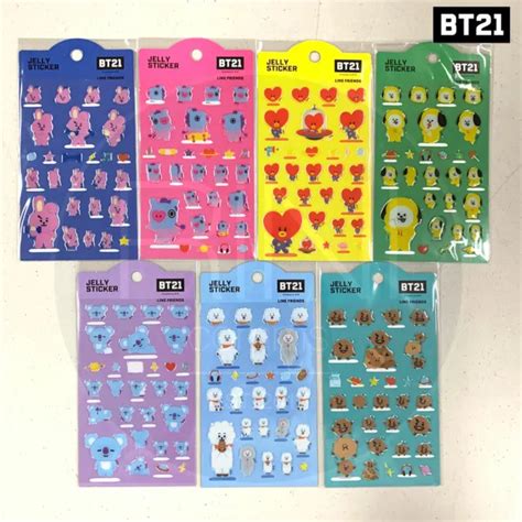 Bts Bt21 Official Authentic Goods Jelly Sticker Ver2 7set By Kumhong