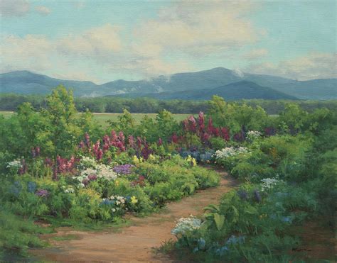 Spring Greens And Lupine Painting By Marianne Kuhn Fine Art America