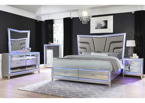 Crown Mark B4285 Emily Modern Black Finish Storage King Size Bedroom Set 3 Pcs Buy Online On