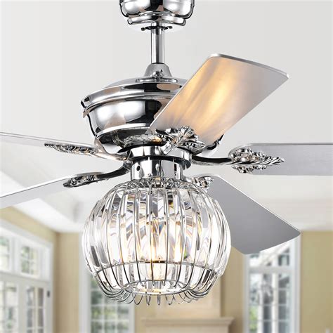 Shop ceiling fans with lights at lumens.com. Dalinger Chrome 52-inch Lighted Ceiling Fan with Globe ...