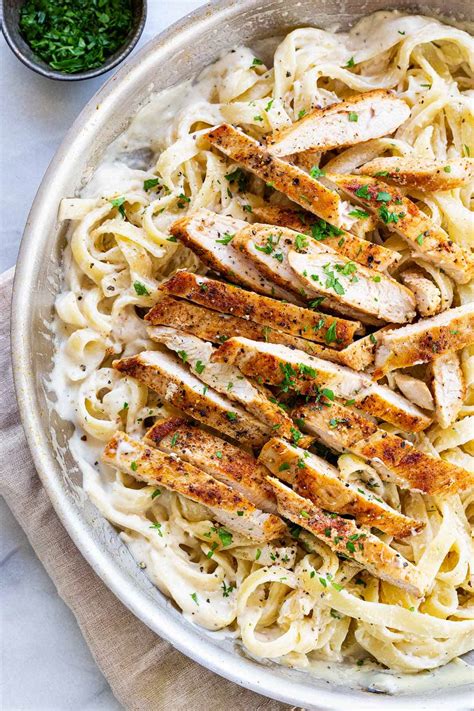 Traditional alfredo sauce breaks when reheated but this one makes great leftovers. Chicken Alfredo - Jessica Gavin