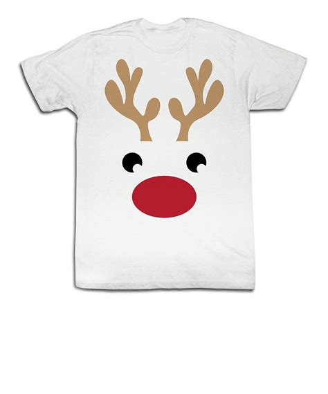 White Rudolph Reindeer Features Tee Toddler And Kids Kids Christmas