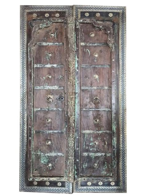 Antique Indian Door Panels Teak Wood Rustic Doors Distressed Etsy