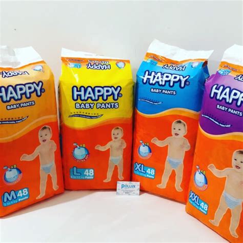 Happy Baby Diaper Pants Jumbo 48 Pcs And 52 Pcs Pollux Diapers Shopee