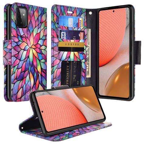 Case For Galaxy A02s Leather Flip Pouch Wallet Case Cover Folio