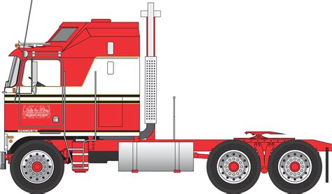 Kenworth K100 Blueprints Dcp 1 64 Blue With Red And White Stripes