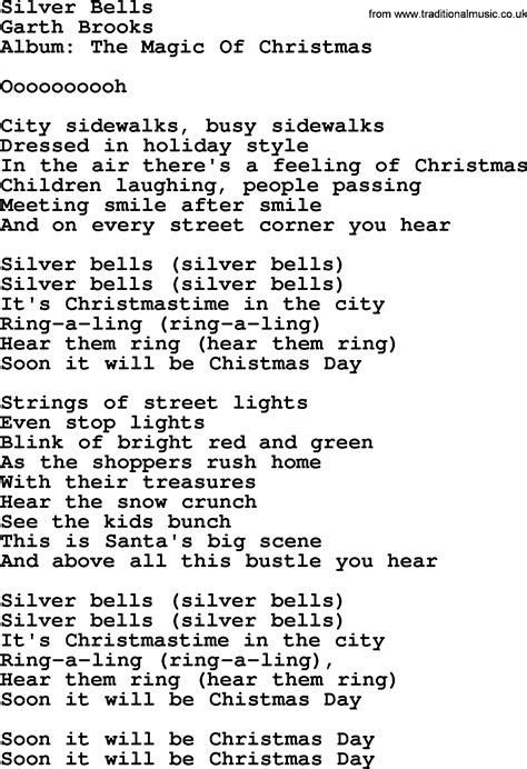 Silver Bells By Garth Brooks Lyrics