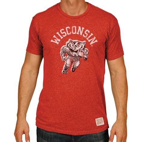 original retro brand wisconsin badgers red big and tall mock twist t shirt