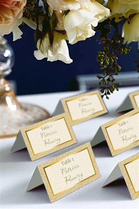 Fold Over Place Cards Templates Best Of Gold Wedding Place Cards Diy