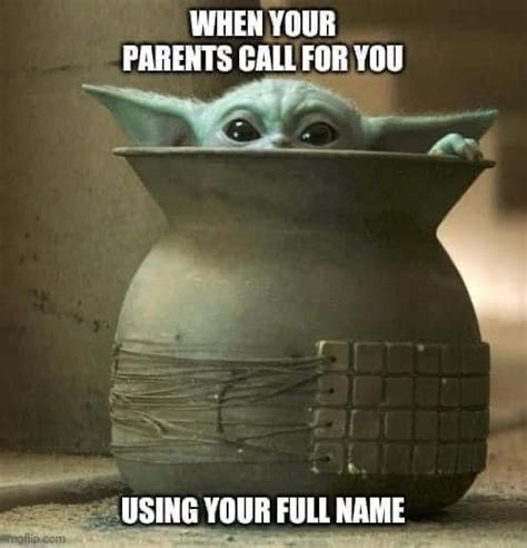 Baby Yoda Parents Full Name Yoda Funny Yoda Meme Star Wars Jokes