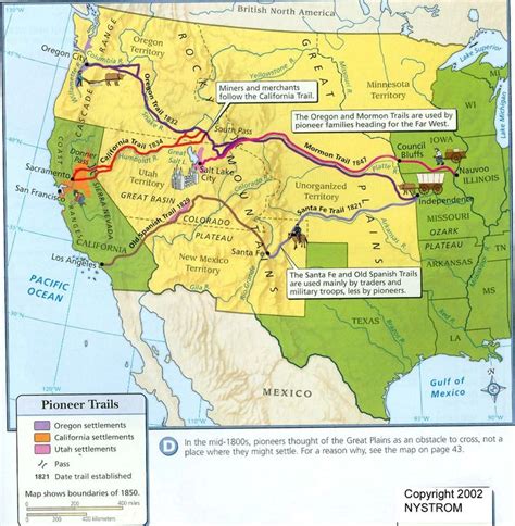 This Map Shows The Routes Of The Pioneer Trails By Which The American
