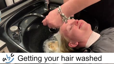 Getting Hair Washed At Salon Video Model YouTube