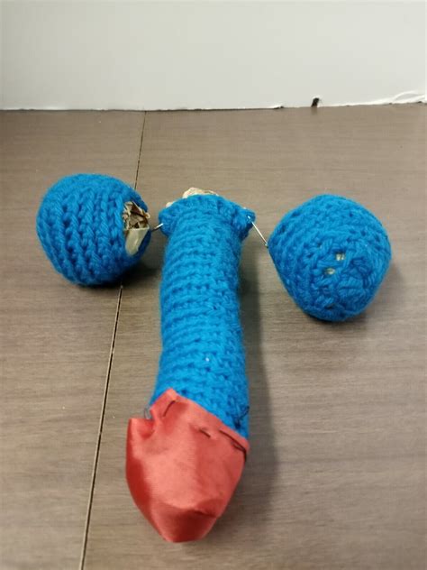 Penis Pouch Crochet Knitted Willy Warmer Ball Holder Peter Heater Gag